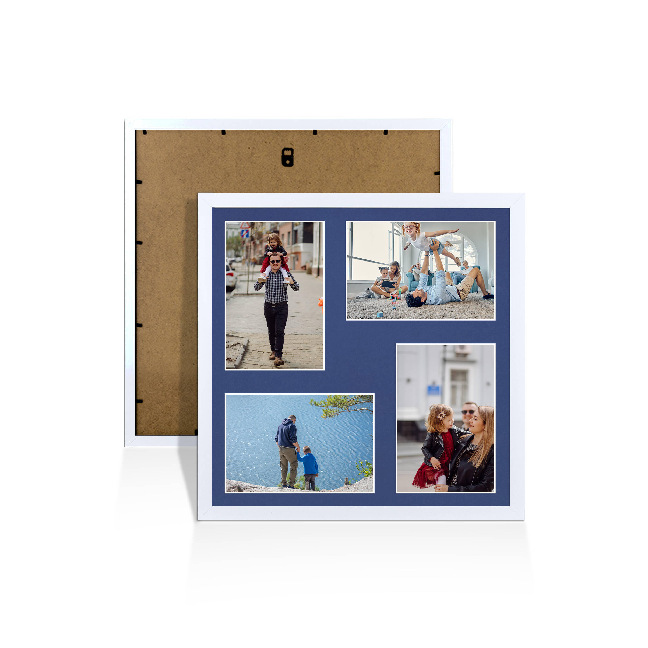 White Colour Multi Aperture Photo Frame 6X4 (x4) Pictures – Collage Wall Frame for Family Photos – 12x12 Picture Frame Size