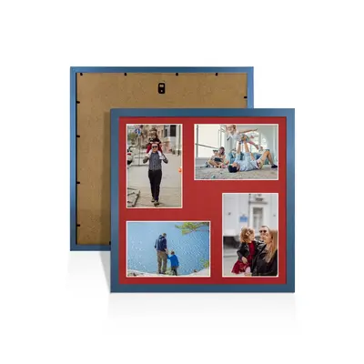 Navy Blue Colour Multi Aperture Photo Frame 6X4 (x4) Pictures – Collage Wall Frame For Family Photos – 12x12 Picture Frame Size