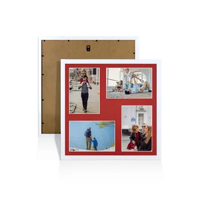 White Colour Multi Aperture Photo Frame 6X4 (x4) Pictures – Collage Wall Frame For Family Photos – 12x12 Picture Frame Size
