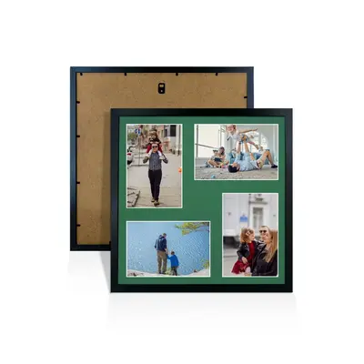 Black Colour Multi Aperture Photo Frame 6X4 (x4) Pictures – Collage Wall Frame For Loved Ones Photos – 12x12 Frame Size