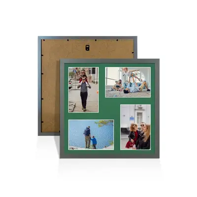 Dark Grey Colour Multi Aperture Photo Frame 6X4 (x4) Pictures – Collage Wall Frame for Family Photos – 12x12 Picture Frame Size