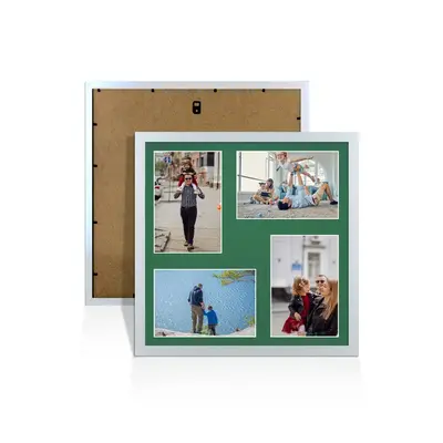 Silver Colour Multi Aperture Photo Frame 6X4 (x4) Pictures – Collage Wall Frame for Family Photos – 12x12 Picture Frame Size