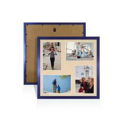 Purple Colour Multi Aperture Photo Frame 6X4 (x4) Pictures – Collage Wall Frame for Family Photos – 12x12 Picture Frame Size