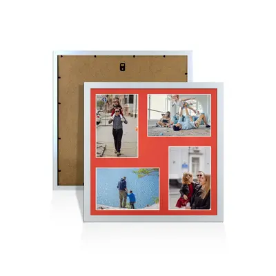 Silver Colour Multi Aperture Photo Frame 6X4 (x4) Pictures – Collage Wall Frame For Loved Ones Photos – 12x12 Frame Size