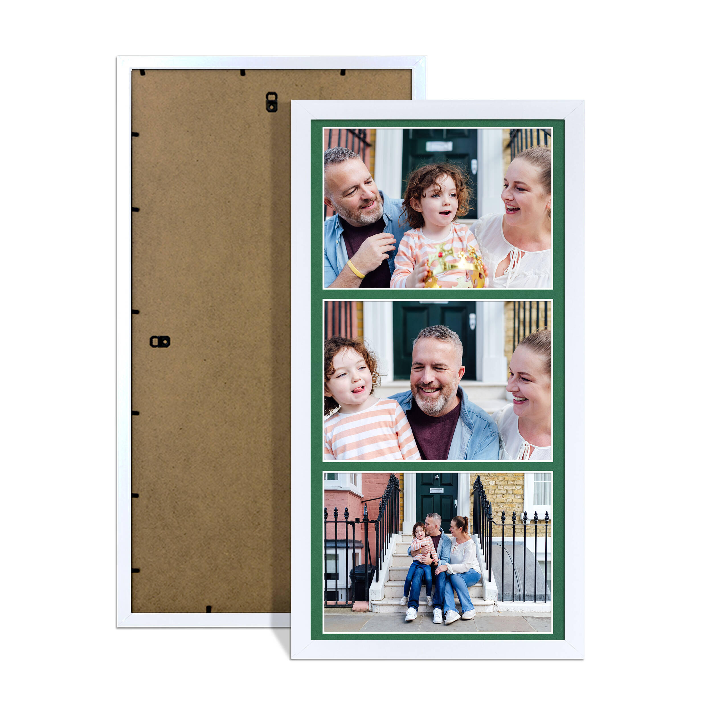 White Colour Multi Aperture Photo Frame 7X5 (x3) Pictures – Collage Wall Frame For Loved Ones Photos – 16x8 Frame Size
