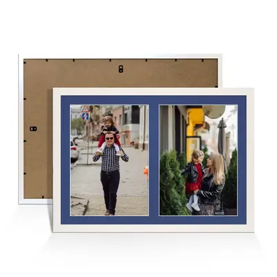White Colour Multi Aperture Photo Frame A4 (x2) Pictures – Collage Wall Frame For Loved Ones Photos – 20x14 Frame Size