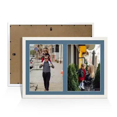 White Colour Multi Aperture Photo Frame A4 (x2) Pictures – Collage Wall Frame For Loved Ones Photos – 20x14 Frame Size