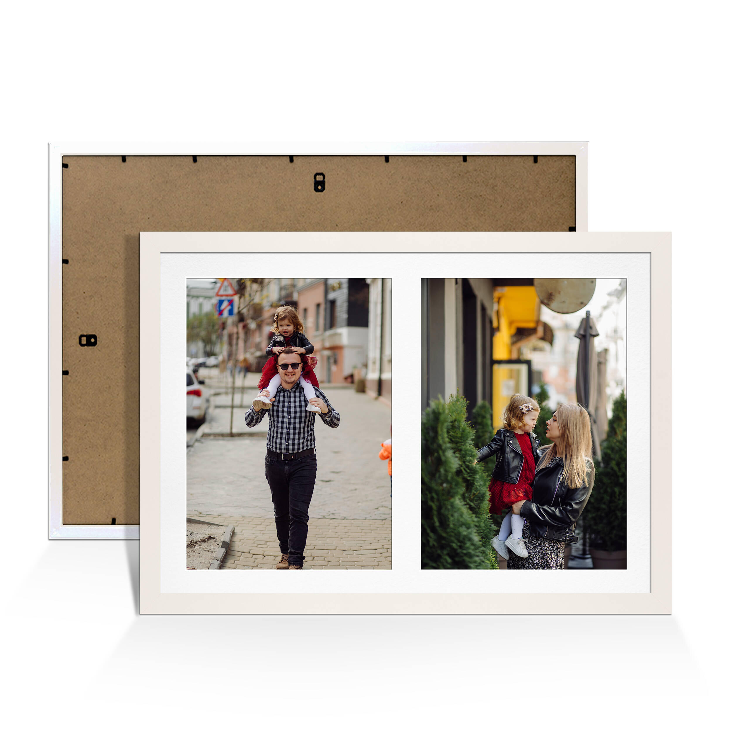 White Colour Multi Aperture Photo Frame A4 (x2) Pictures – Collage Wall Frame For Family Photos – 20x14 Picture Frame Size