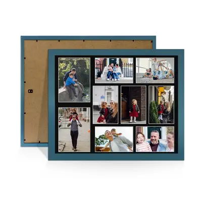Navy Blue Colour Multi Aperture Photo Frame 7X5 (x2) and 6X4 (x7) Pictures – Collage Wall Frame For Family Photos – 20x16 Picture Frame Size