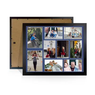 Black Colour Multi Aperture Photo Frame 7X5 (x2) and 6X4 (x7) Pictures – Collage Wall Frame for Family Photos – 20x16 Picture Frame Size