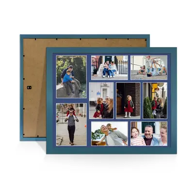 Navy Blue Colour Multi Aperture Photo Frame 7X5 (x2) and 6X4 (x7) Pictures – Collage Wall Frame for Family Photos – 20x16 Picture Frame Size