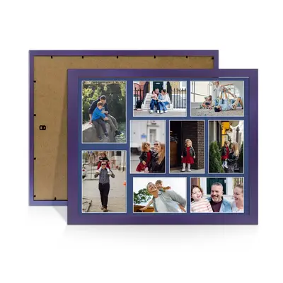 Purple Colour Multi Aperture Photo Frame 7X5 (x2) and 6X4 (x7) Pictures – Collage Wall Frame for Family Photos – 20x16 Picture Frame Size