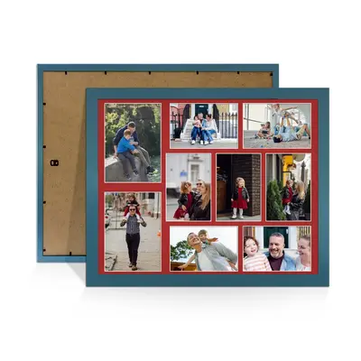 Navy Blue Colour Multi Aperture Photo Frame 7X5 (x2) and 6X4 (x7) Pictures – Collage Wall Frame For Family Photos – 20x16 Picture Frame Size