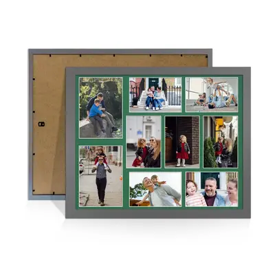 Dark Grey Colour Multi Aperture Photo Frame 7X5 (x2) and 6X4 (x7) Pictures – Collage Wall Frame For Loved Ones Photos – 20x16 Frame Size