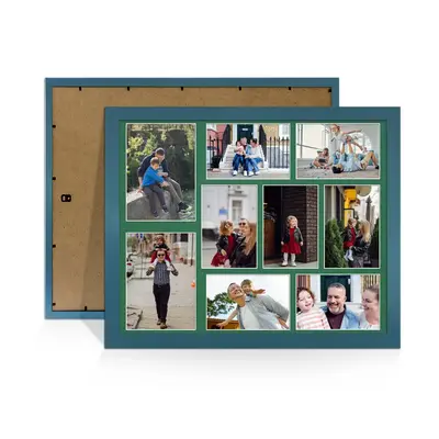 Navy Blue Colour Multi Aperture Photo Frame 7X5 (x2) and 6X4 (x7) Pictures – Collage Wall Frame for Family Photos – 20x16 Picture Frame Size