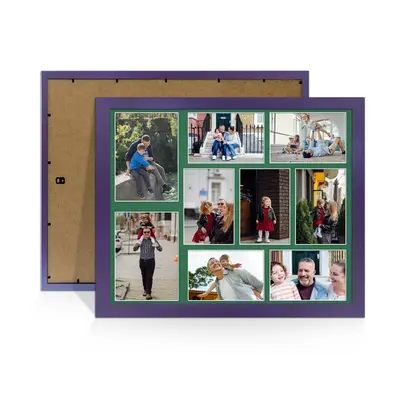 Purple Colour Multi Aperture Photo Frame 7X5 (x2) and 6X4 (x7) Pictures – Collage Wall Frame For Loved Ones Photos – 20x16 Frame Size