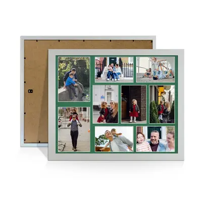 Silver Colour Multi Aperture Photo Frame 7X5 (x2) and 6X4 (x7) Pictures – Collage Wall Frame For Loved Ones Photos – 20x16 Frame Size