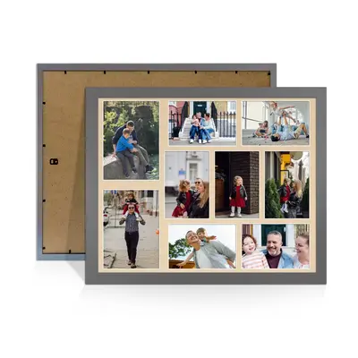Dark Grey Colour Multi Aperture Photo Frame 7X5 (x2) and 6X4 (x7) Pictures – Collage Wall Frame For Family Photos – 20x16 Picture Frame Size