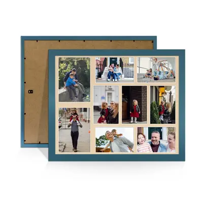 Navy Blue Colour Multi Aperture Photo Frame 7X5 (x2) and 6X4 (x7) Pictures – Collage Wall Frame For Family Photos – 20x16 Picture Frame Size