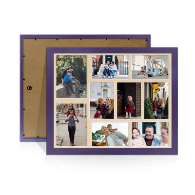 Purple Colour Multi Aperture Photo Frame 7X5 (x2) and 6X4 (x7) Pictures – Collage Wall Frame For Loved Ones Photos – 20x16 Frame Size