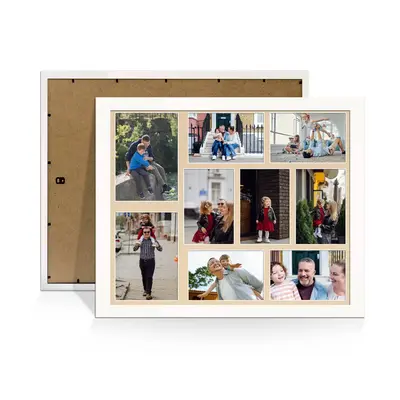 White Colour Multi Aperture Photo Frame 7X5 (x2) and 6X4 (x7) Pictures – Collage Wall Frame for Family Photos – 20x16 Picture Frame Size