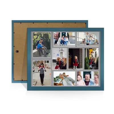 Navy Blue Colour Multi Aperture Photo Frame 7X5 (x2) and 6X4 (x7) Pictures – Collage Wall Frame for Family Photos – 20x16 Picture Frame Size