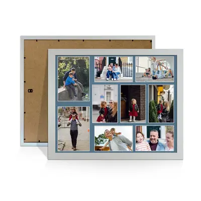 Silver Colour Multi Aperture Photo Frame 7X5 (x2) and 6X4 (x7) Pictures – Collage Wall Frame for Family Photos – 20x16 Picture Frame Size
