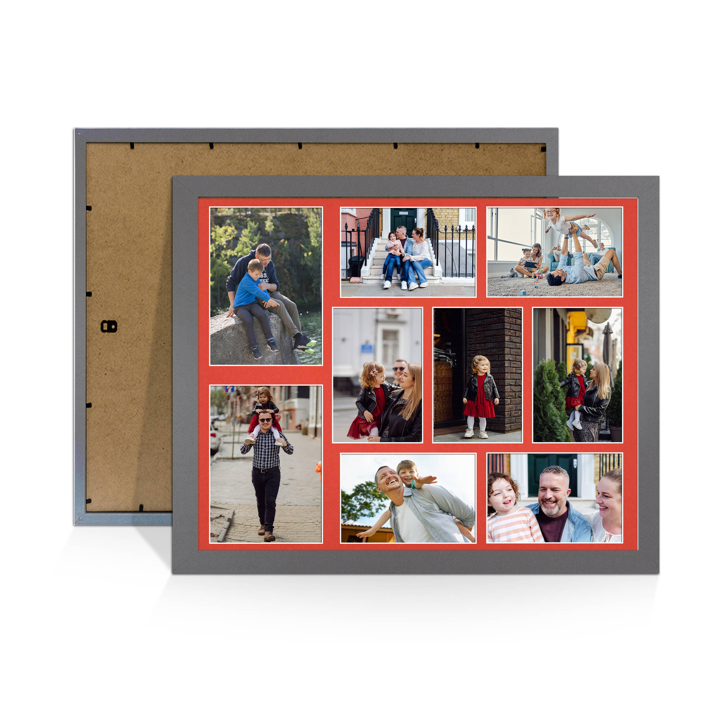 Dark Grey Colour Multi Aperture Photo Frame 7X5 (x2) and 6X4 (x7) Pictures – Collage Wall Frame For Loved Ones Photos – 20x16 Frame Size
