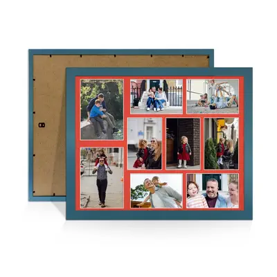 Navy Blue Colour Multi Aperture Photo Frame 7X5 (x2) and 6X4 (x7) Pictures – Collage Wall Frame for Family Photos – 20x16 Picture Frame Size