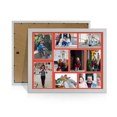 Silver Colour Multi Aperture Photo Frame 7X5 (x2) and 6X4 (x7) Pictures – Collage Wall Frame For Loved Ones Photos – 20x16 Frame Size