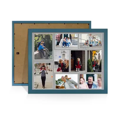 Navy Blue Colour Multi Aperture Photo Frame 7X5 (x2) and 6X4 (x7) Pictures – Collage Wall Frame for Family Photos – 20x16 Picture Frame Size