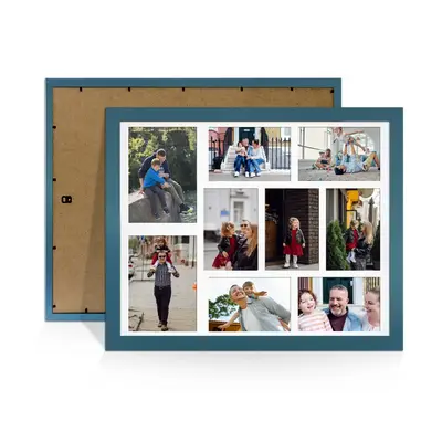 Navy Blue Colour Multi Aperture Photo Frame 7X5 (x2) and 6X4 (x7) Pictures – Collage Wall Frame For Family Photos – 20x16 Picture Frame Size
