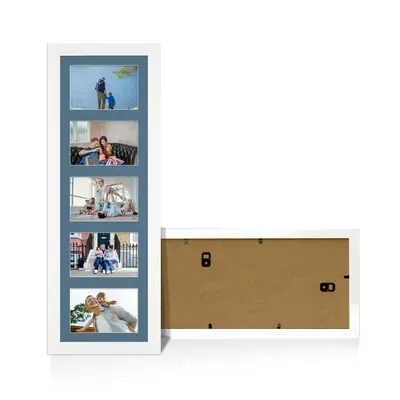 White Colour Multi Aperture Photo Frame 6X4 (x5) Pictures – Collage Wall Frame For Loved Ones Photos – 26x8 Frame Size