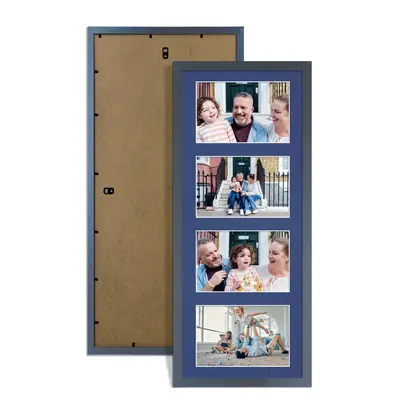Dark Grey Colour Multi Aperture Photo Frame 6X4 (x4) Pictures – Collage Wall Frame For Loved Ones Photos – 50x20cm Frame Size