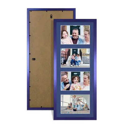 Purple Colour Multi Aperture Photo Frame 6X4 (x4) Pictures – Collage Wall Frame For Loved Ones Photos – 50x20cm Frame Size
