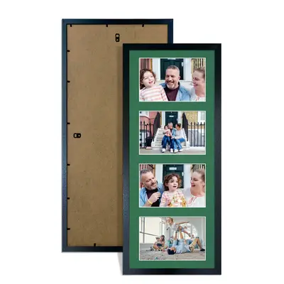 Black Colour Multi Aperture Photo Frame 6X4 (x4) Pictures – Collage Wall Frame For Loved Ones Photos – 50x20cm Frame Size