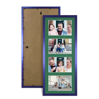 Purple Colour Multi Aperture Photo Frame 6X4 (x4) Pictures – Collage Wall Frame For Family Photos – 50x20cm Picture Frame Size