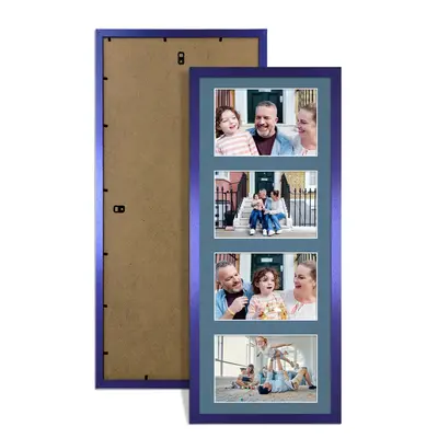 Purple Colour Multi Aperture Photo Frame 6X4 (x4) Pictures – Collage Wall Frame for Family Photos – 50x20cm Picture Frame Size