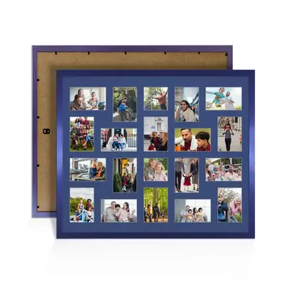 Purple Colour Multi Aperture Photo Frame 6X4 (x18) and 4X4 (x2) Pictures – Collage Wall Frame For Loved Ones Photos – 80x70cm Frame Size