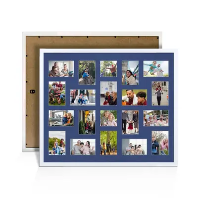 White Colour Multi Aperture Photo Frame 6X4 (x18) and 4X4 (x2) Pictures – Collage Wall Frame For Family Photos – 80x70cm Picture Frame Size