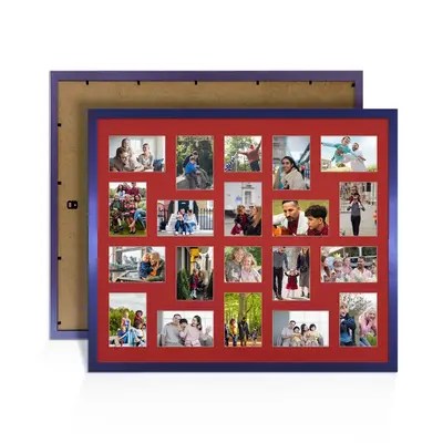 Purple Colour Multi Aperture Photo Frame 6X4 (x18) and 4X4 (x2) Pictures – Collage Wall Frame for Family Photos – 80x70cm Picture Frame Size