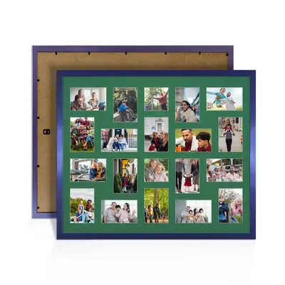 Purple Colour Multi Aperture Photo Frame 6X4 (x18) and 4X4 (x2) Pictures – Collage Wall Frame For Loved Ones Photos – 80x70cm Frame Size