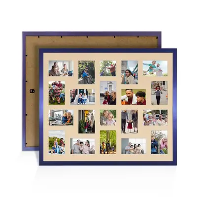Purple Colour Multi Aperture Photo Frame 6X4 (x18) and 4X4 (x2) Pictures – Collage Wall Frame for Family Photos – 80x70cm Picture Frame Size