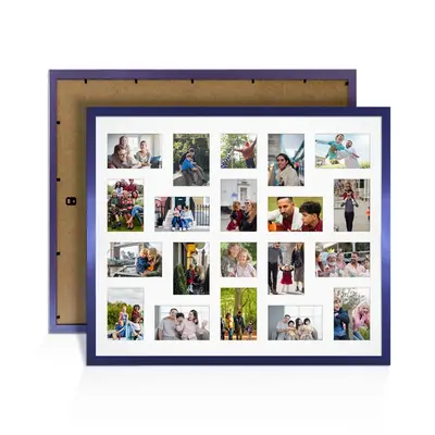 Purple Colour Multi Aperture Photo Frame 6X4 (x18) and 4X4 (x2) Pictures – Collage Wall Frame For Family Photos – 80x70cm Picture Frame Size