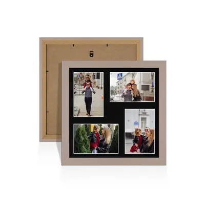 Rose Gold Colour Multi Aperture Photo Frame 6X4 (x4) Pictures – Collage Wall Frame For Loved Ones Photos – 12x12 Frame Size
