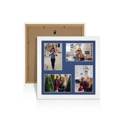 White Colour Multi Aperture Photo Frame 6X4 (x4) Pictures – Collage Wall Frame For Family Photos – 12x12 Picture Frame Size