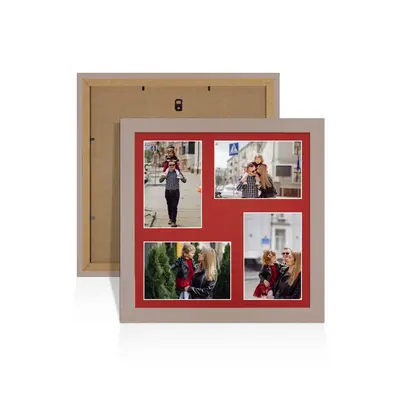 Rose Gold Colour Multi Aperture Photo Frame 6X4 (x4) Pictures – Collage Wall Frame for Family Photos – 12x12 Picture Frame Size