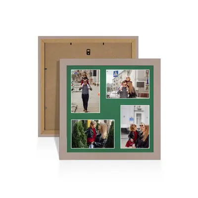 Rose Gold Colour Multi Aperture Photo Frame 6X4 (x4) Pictures – Collage Wall Frame For Family Photos – 12x12 Picture Frame Size