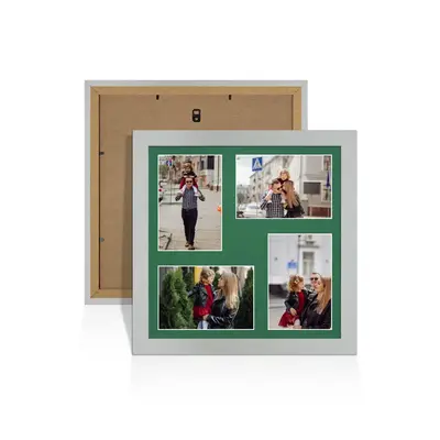 Silver Colour Multi Aperture Photo Frame 6X4 (x4) Pictures – Collage Wall Frame For Loved Ones Photos – 12x12 Frame Size