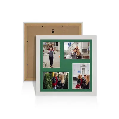 White Ash Colour Multi Aperture Photo Frame 6X4 (x4) Pictures – Collage Wall Frame For Loved Ones Photos – 12x12 Frame Size